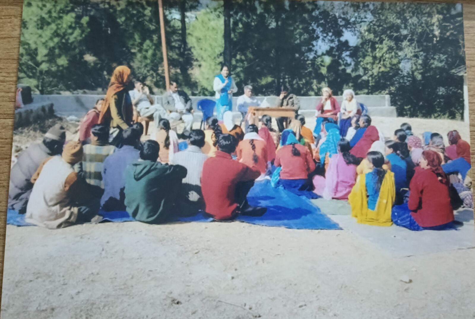 A village assembly under open sky